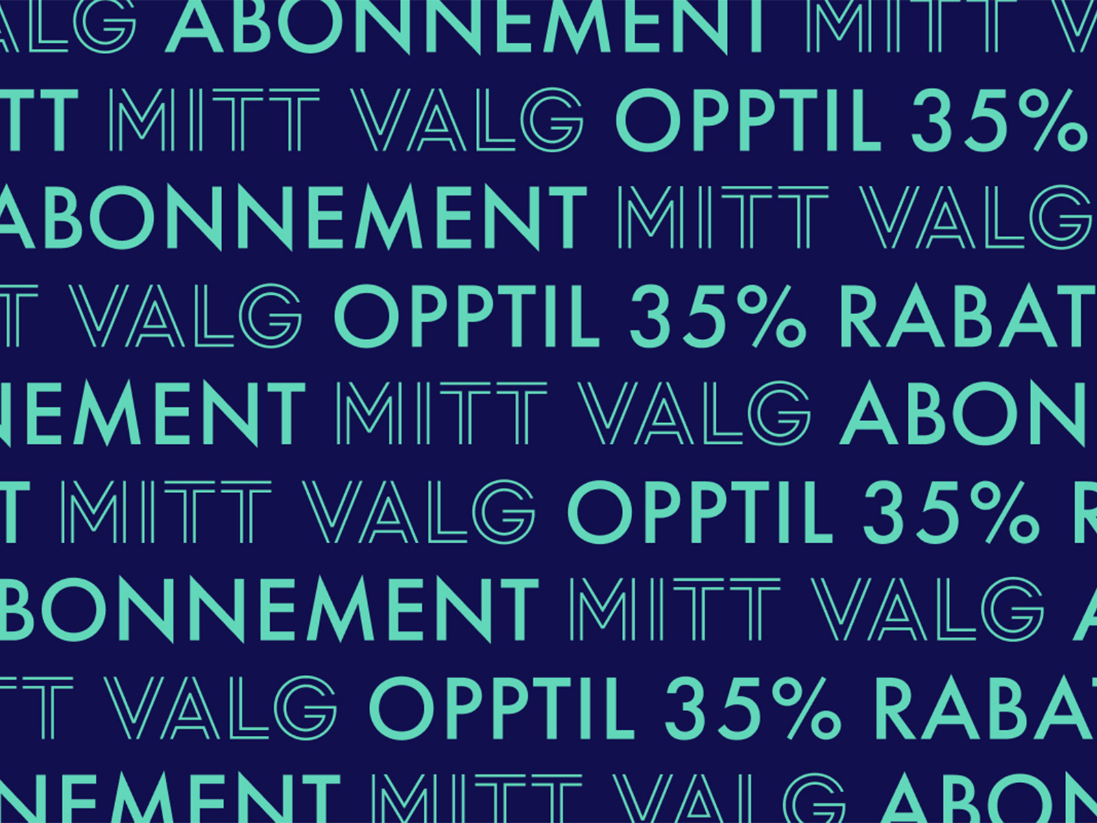 Illustrasjon av abonnementsordningen med rabattnivå 35%