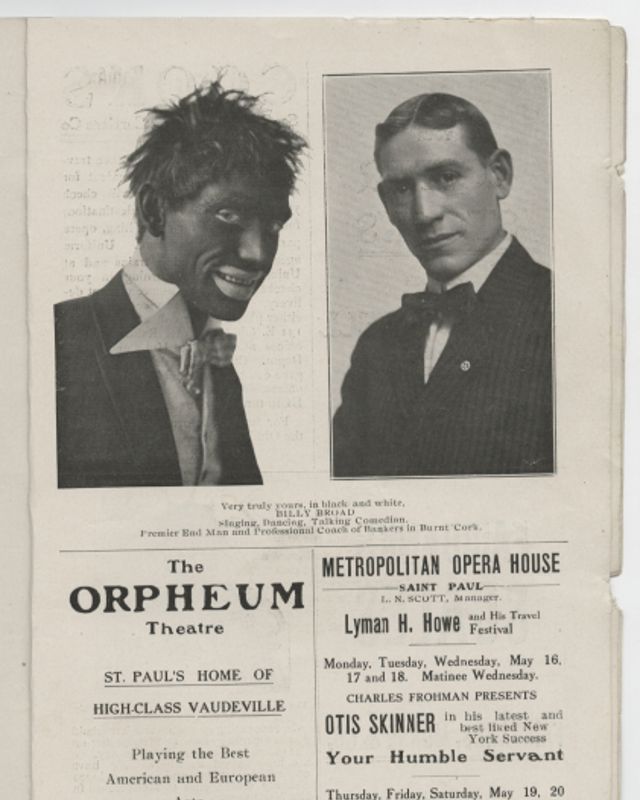 Faksimile av program med blackfaced aktør