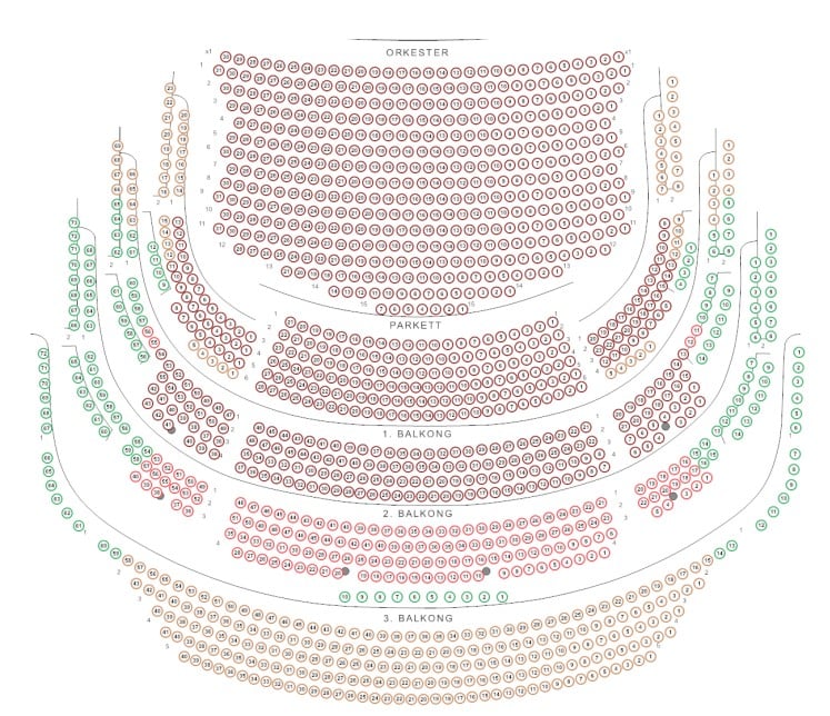 kart over seteradene i Operaen